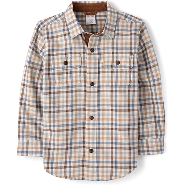 thumbnail image 2 of PatPat Toddler Boy Button Design Long-sleeve Plaid Shirt And Ripped 2 of 10