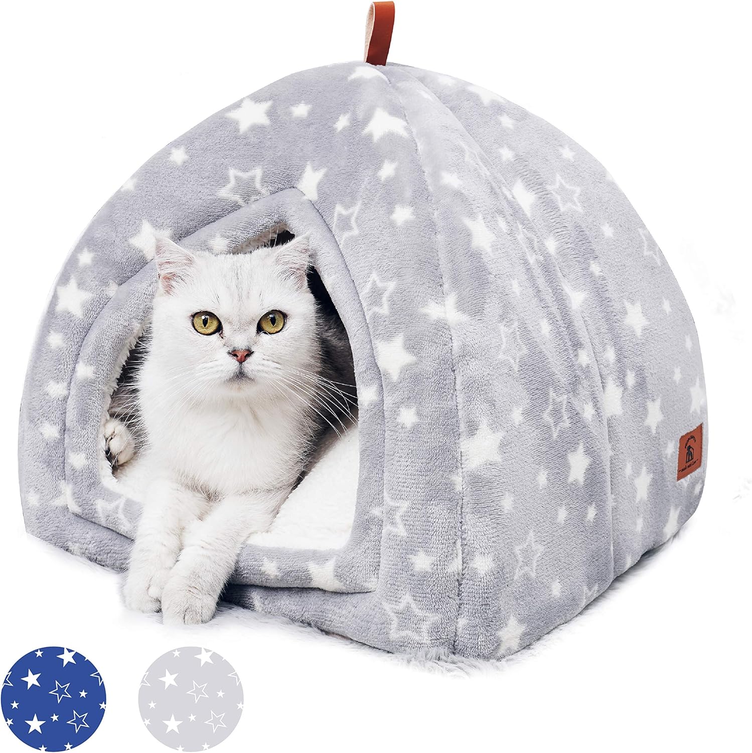 Amazon P P ペットベッドドーム型ペットホウス 猫 小型犬向け 保温 もこもこ暖かふわふわ 寝心地抜群 素材安心 洗える 裏滑り止め生地 Mサイズ 星空 グレー People Pets ベッド クッション 通販