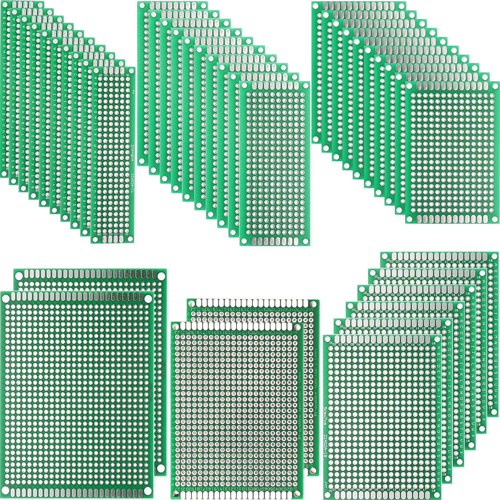 RedBee 40PCS Prototype PCB Board Double Sided PCB Boards Prototype Kit 6 Sizes Universal PCBs Design DIY Soldering Printed Circuit Board Protoboard for Electronic Project compatible with Arduino Kits