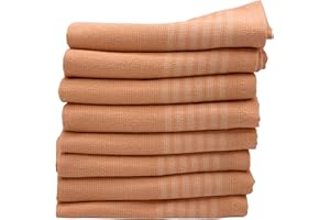 The Accented Co. Dish Cloths, Set of 8 - Absorbent, Fast Drying Dish Towels - Turkish Cotton with Hanging Loop (12x12 inches)