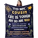 Pezolen Cousin Gifts for Women Blanket 50"x60", Cousins Gifts, Cousin Birthday Gifts for Women, Best Present for Cousins Female on Mothers Day Christmas Thanksgiving Day Throw