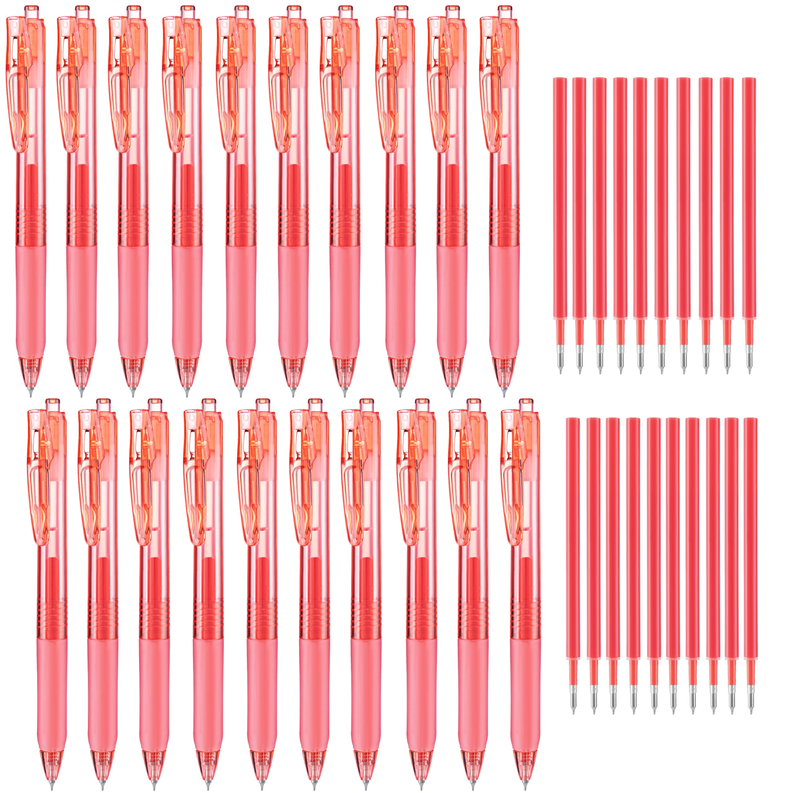 Photo 1 of Aozora Red Gel Pens Fine Point Smooth Writing Pen 40 Pack Retractable Red Gel Ink Pen with Soft Grip 0.5mm Quick Dry Office School Supplies(20 Pens with 20 Refills)