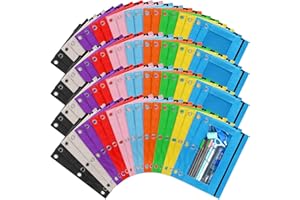 Gloween Pencil Pouch for 3 Ring Binder, 80 Pack Zipper Pencil Pouches/Case in Assorted Color, Durable Binder Pencil Pouch/Bag for Office School Supplies (10 Colors)