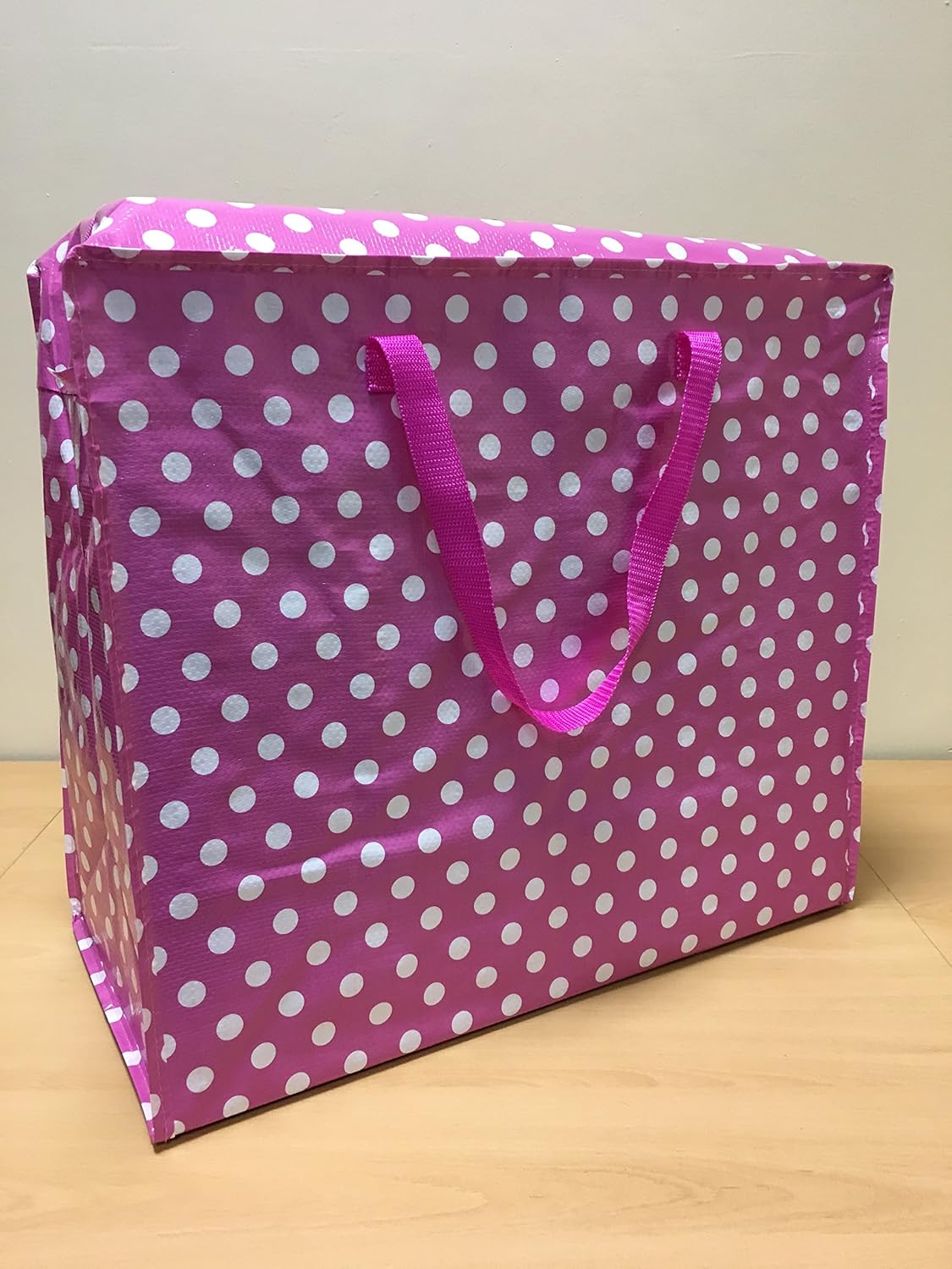 Eshopuk Pink Polka Dot Retro Großen Jumbo Aufbewahrungstasche