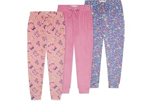 BTween Girl's 3-Pack Velour Jogger Pant Set - Solid, Tie Dye or Camo Sweatpants for Girls