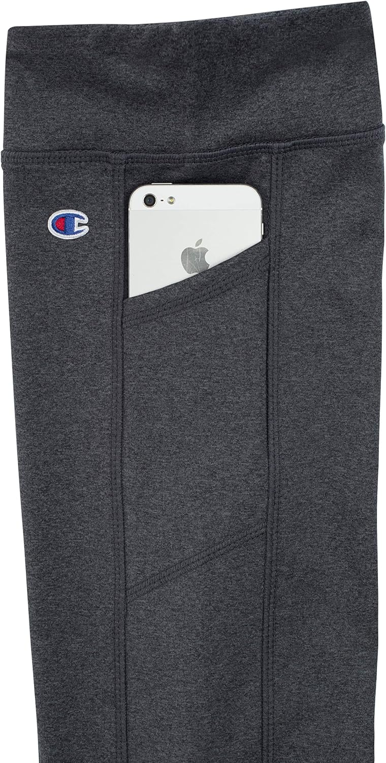 Champion Girls Heritage Stretch Active Tech Leggings with Media Pocket: Clothing