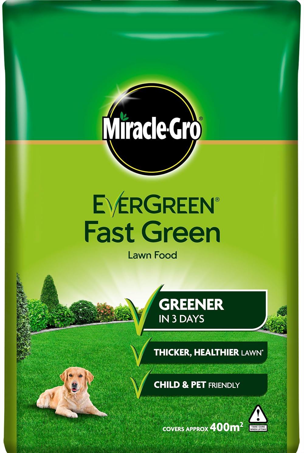 Miracle-Gro Fast Green Lawn Food 14 kg Bag Spreader 400 sq m Coverage