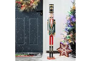 eUty Christmas 42" H Wooden Soldier Nutcracker Decoration Large Size Indoor & Outdoor Festival Welcome Porch Standing Decor