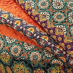 Travan Boho Stripe Quilt Sets Floral Printed