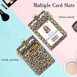 ID Badge Holder with Lanyard, Vertical Bling Shiny