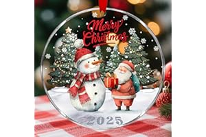 Funny Santa & Snowman Acrylic Christmas Ornaments 2025 - Holiday Tree Decorations for Xmas, Home, Car - Festive Hanging Decor