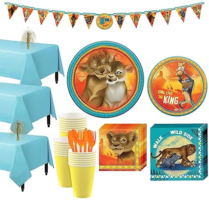 Amazon Com Party City Lion King Tableware Party Supplies For 24