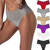 Umiehary High Waist T Back Lace Fashion & Retro Thick Band Women Thongs with Multiple Colors Plus Size
