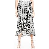 Max Studio Womens Crepe Maxi Ruffle Skirt