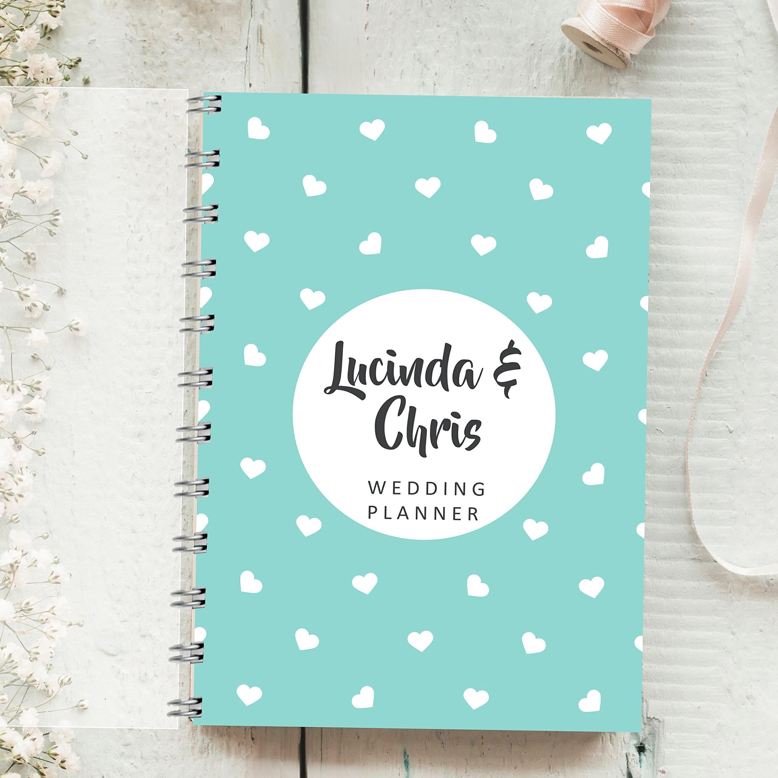 Personalised Wedding Planner Tiffany Heart, with 4 year diary, Organiser, Lovely Gift