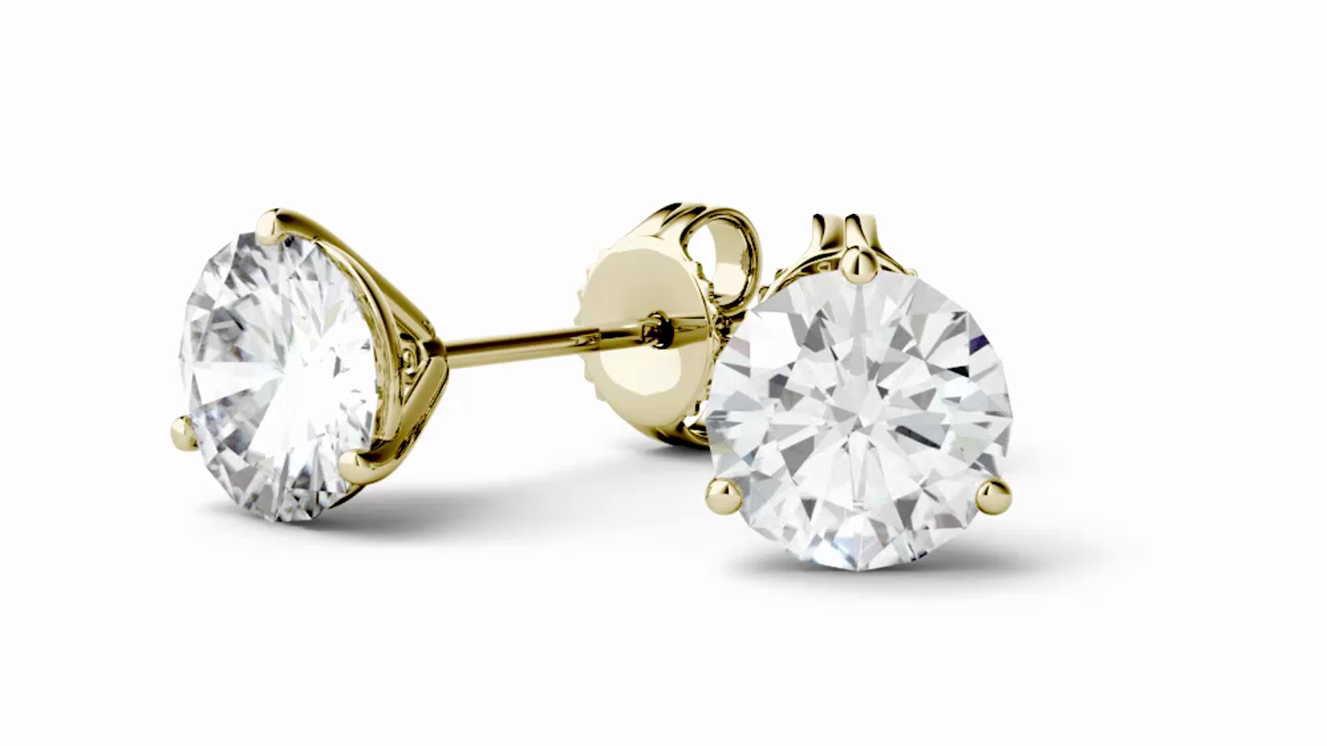 1.50ct Round Moissanite Stud Earrings In 14k White Gold - Charles & Colvard, Screw Back 6 thumbnail image