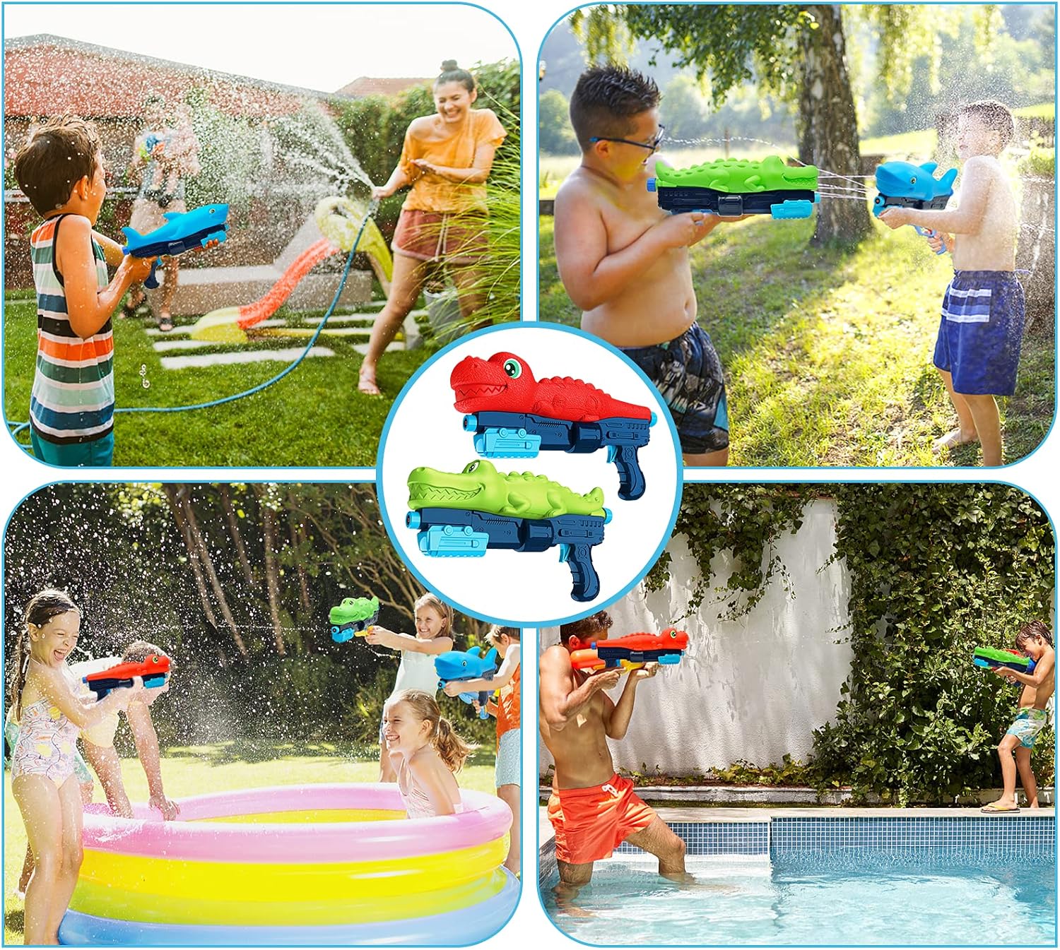 BEQOOL Water Guns for Kids,2 Pack Super Water Blaster Soaker Squirt Guns 800CC High Capacity Summer Gifts for  Kids and Adult Swimming Pool Beach Play Toys: Toys & Games