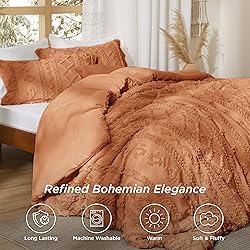 Bedsure Tufted Boho Comforter Set Twin Size