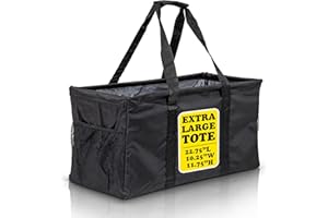 Lucazzi Extra Large Utility Tote Bag - Oversized Collapsible Large Beach Bag, Great for Pool with Sturdy Frame, Extra Side Pockets and Tons of Storage
