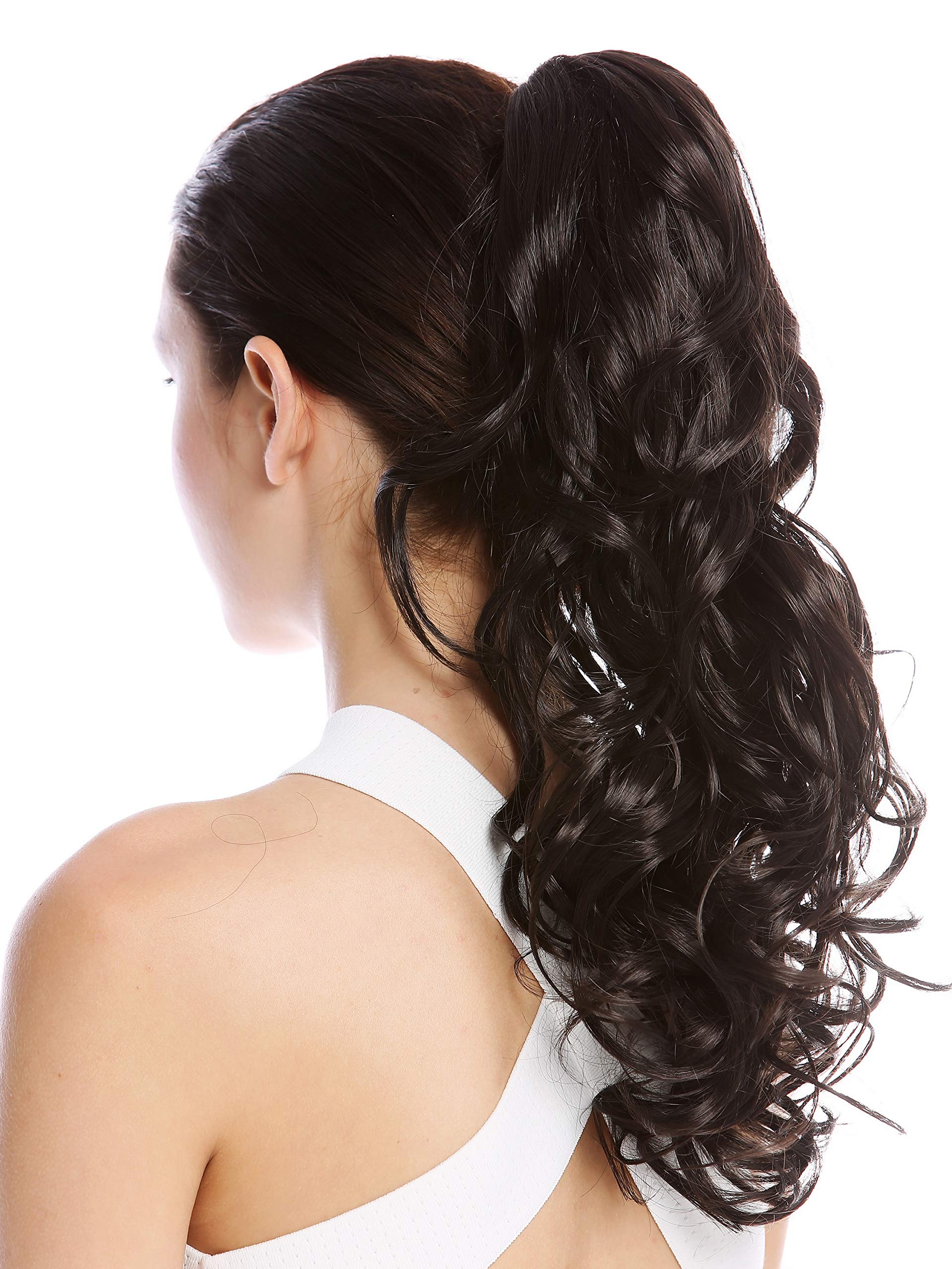 WIG ME UP - N399-V-4 Ponytail Hairpiece Extensions long slightly curled defined curls dark brown 17inch