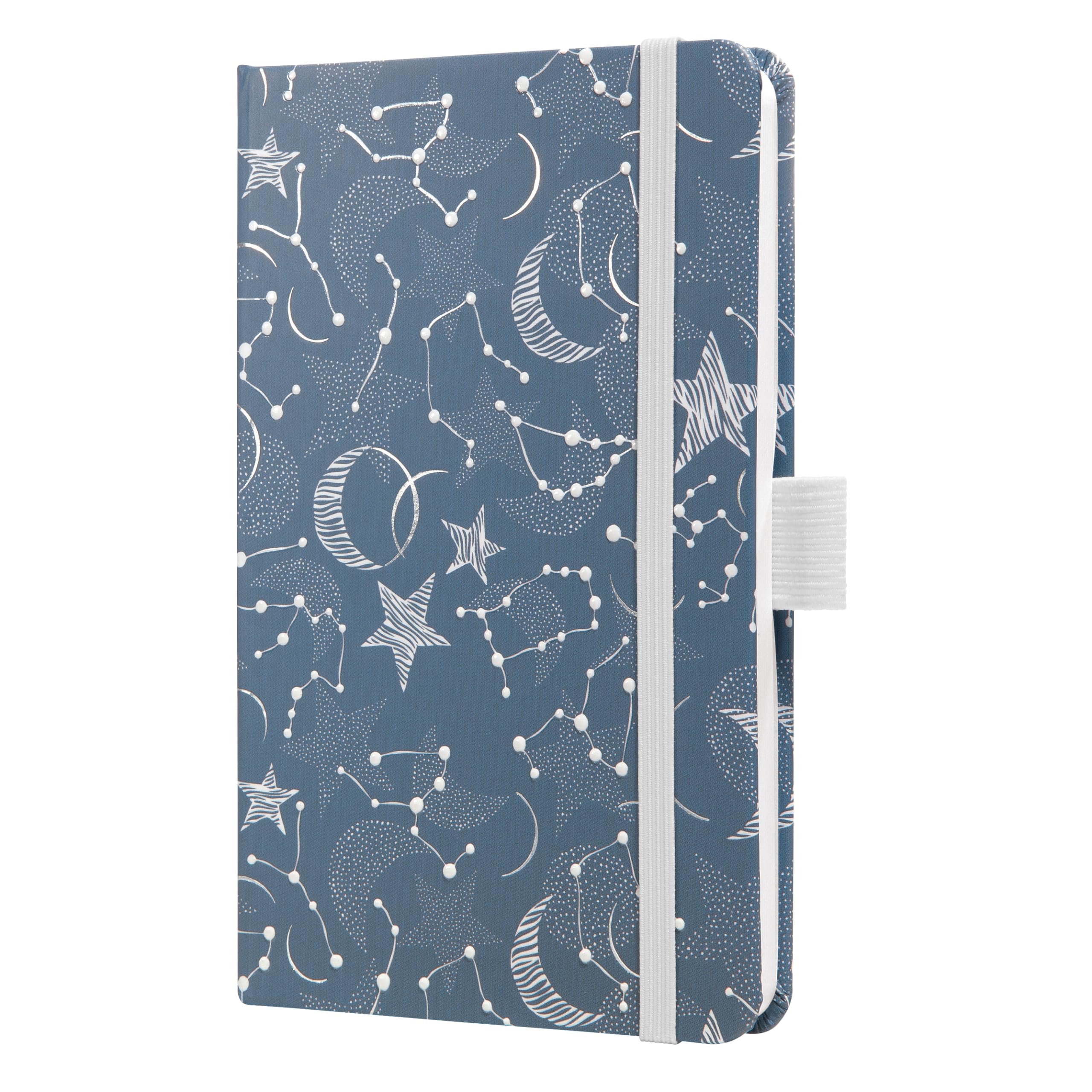 SIGEL J5348 Jolie Weekly Planner 2025, Design Cosmic Fantasy Blue, 9,5 x 15 cm, hardcover, 174 Pages, Blue, White