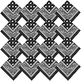 CECIAOAIME 16 Pcs Bandanas Multi-Purpose Bandanas Paisley Cowboy Polyester Headbands 22x22 inch