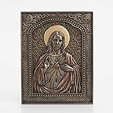 Veronese Design 7 1/2" The Sacred Heart of Jesus Wall Plaque Resin Sculpture Bronze Finish