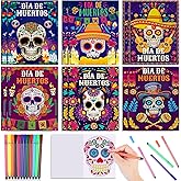 HOWAF 12 Pack Day of The Dead Coloring Books with 12pcs Paint Pens, Dia De Los Muertos Coloring Page Sugar Skull Mini Drawing Books Pads for Mexican Day of The Dead Party Halloween Classroom Activity