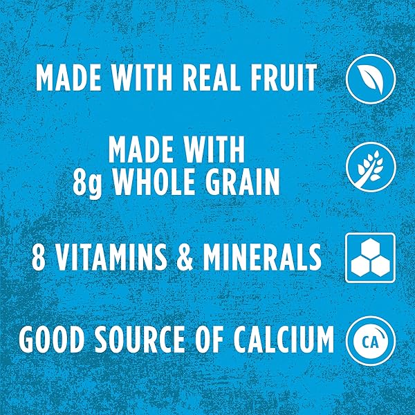 NUTRI-GRAIN BREAKFAST BARS, MADE WITH 10G WHOLE GRAINS, SNACK BARS, BLUEBERRY, 10.4OZ BOX (8 COUNT)