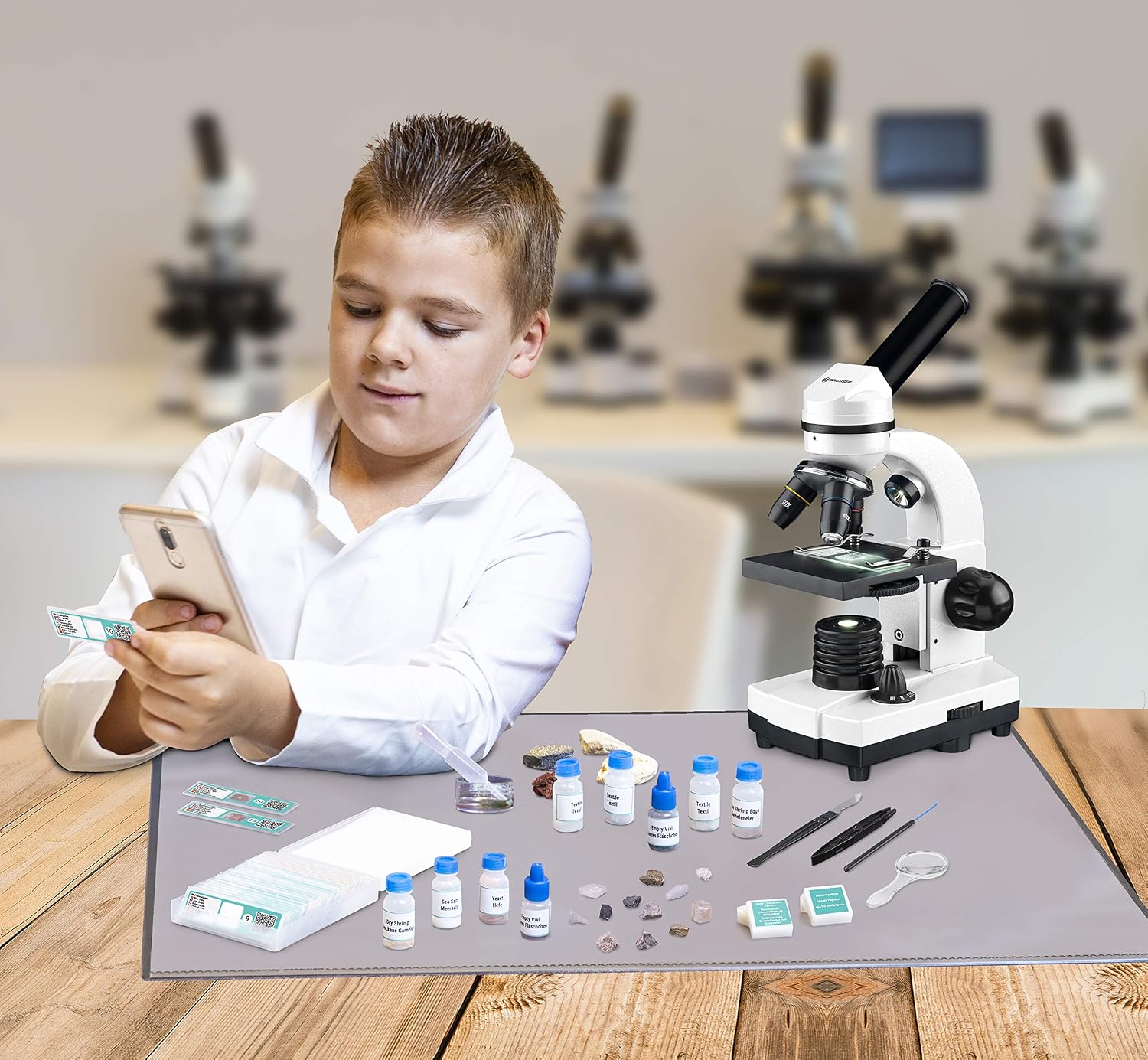 Bresser Junior Smart Microscopy Accessory Kit with QR Code for Additional Info, White, Standard - Image 3