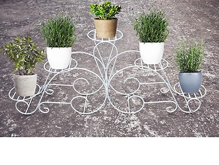 ascent homes Metal Pot Stand, White, standard, 1 Piece