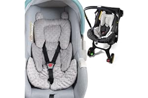 Honeau 3in1 Baby CarSeat Head Support for Infant, Reversible Soft Infant Car Seat Insert Newborn Boy Girl, Breathable Cotton Head Body Support Pillow Cushion,Stroller,Swing,Bouncer,Baby Registry,Grey