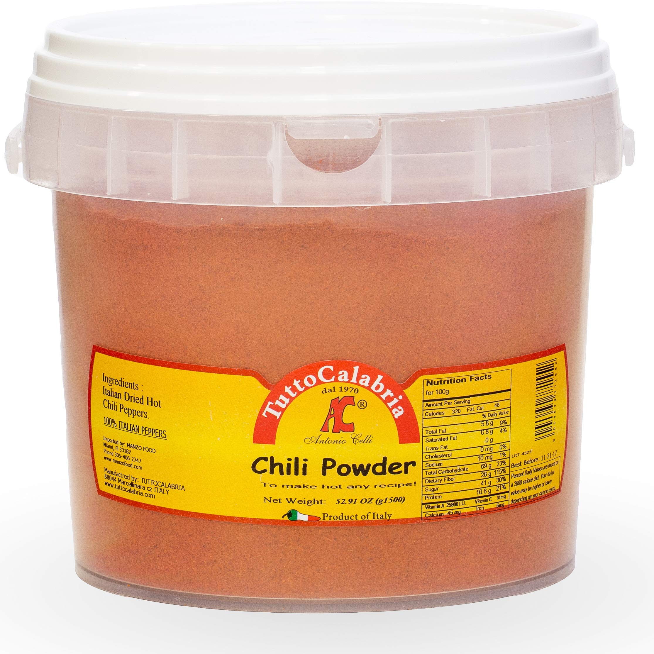 Calabrian "HOT" Chili Pepper Powder 52.91 oz (1500 g) (BULK TUB) by