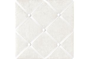 Sweet Jojo Designs White Fabric Memory Memo Photo Bulletin Board - Solid Crinkle Crushed Velvet Luxurious Elegant Princess Boho Shabby Chic Luxury Glam High End Boutique Ruffle for Lace Collection