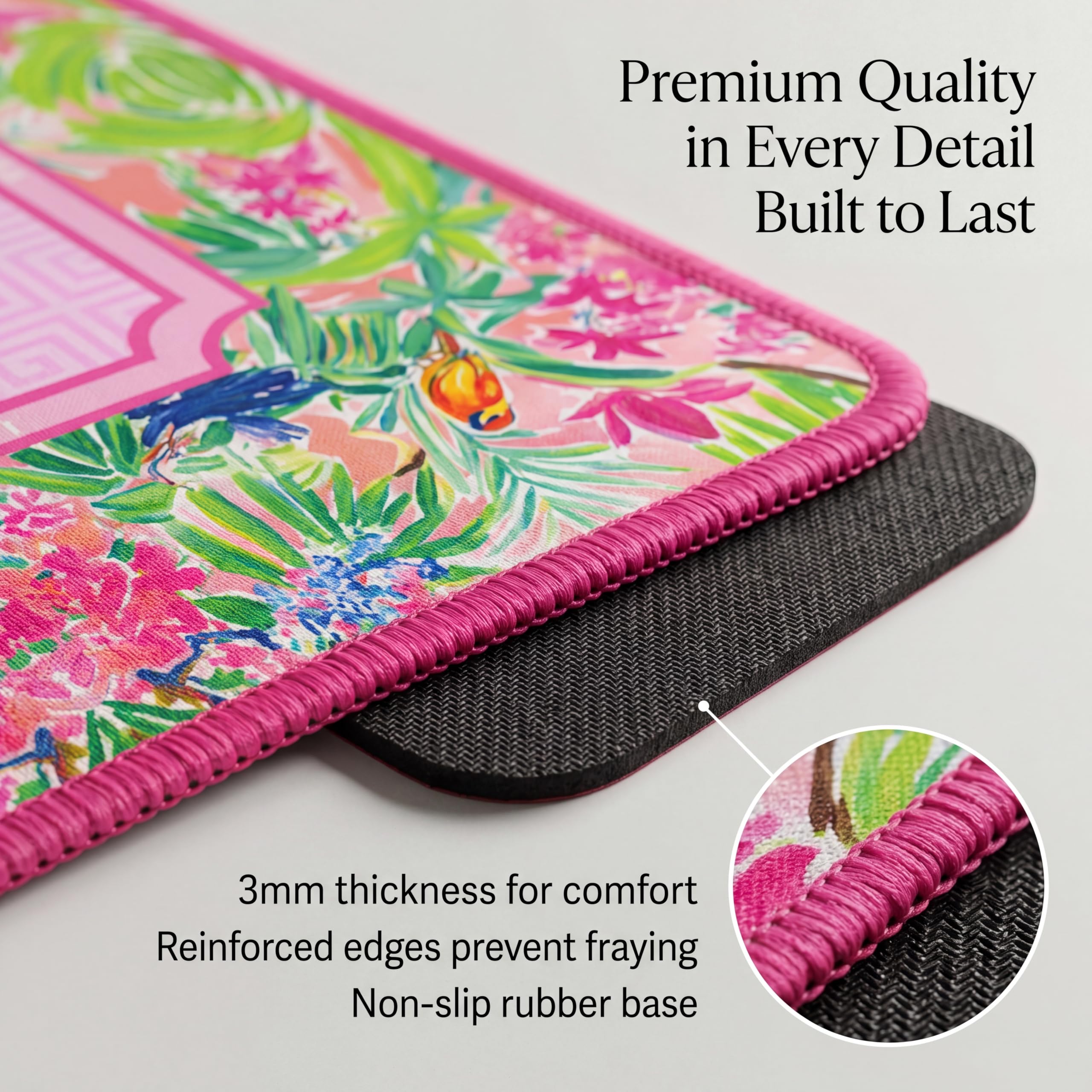 Condition photo showing New/Like New for pink floral mahjong mat,31.5" x 31.5" multi purpose colorful game table cover anti slip and noise reduction for mahjong poker board card dominoes games with 1 black carrying bag