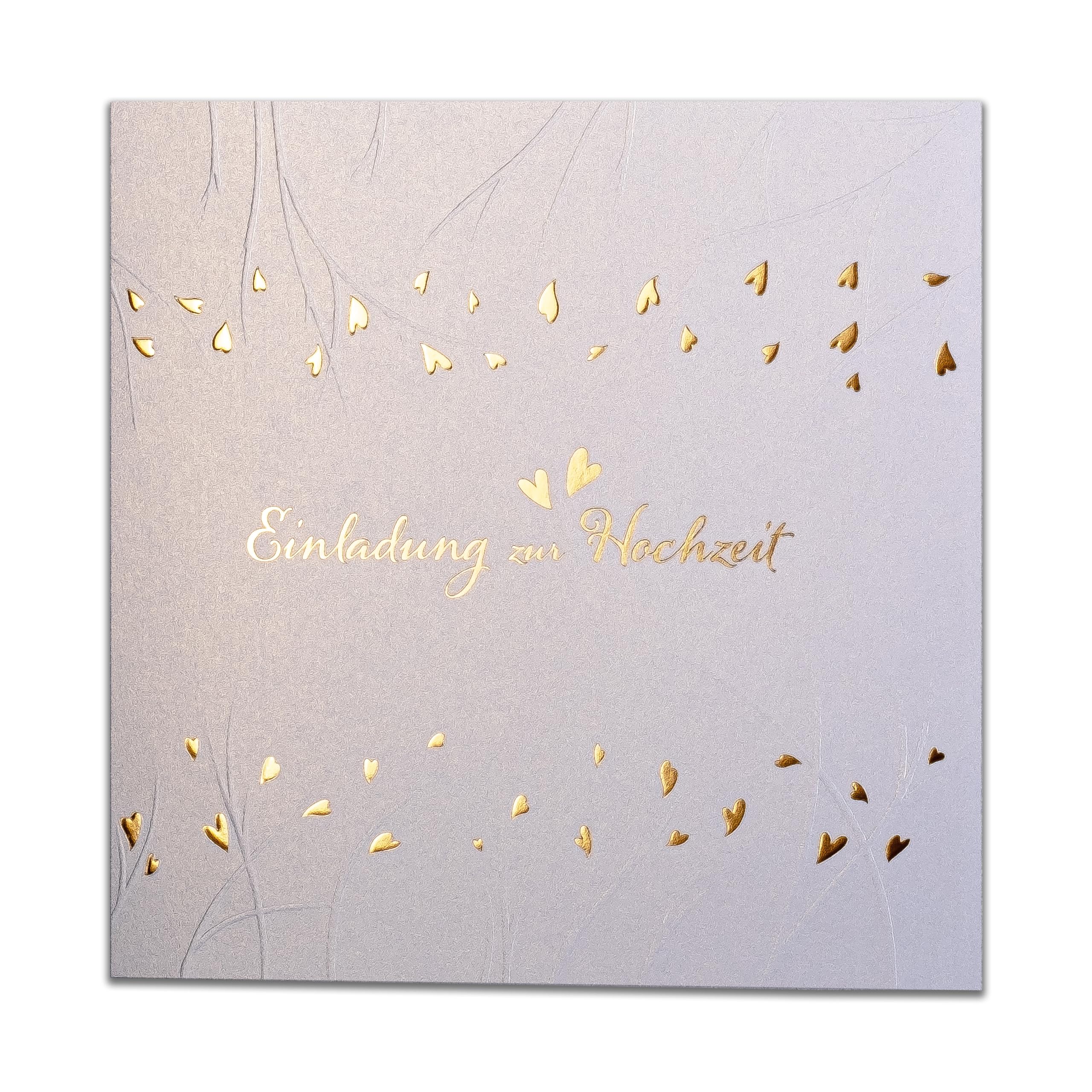 art nuvo Wedding Invitations – Set of 20, 135 x 135 mm with Printable Inserts and Envelopes for Wedding – Colourful Metallic Foil, Printed Pattern on Metallic Paper