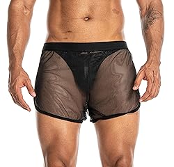 FIROTTII Mens Mesh Shorts Sexy Boxers See Through