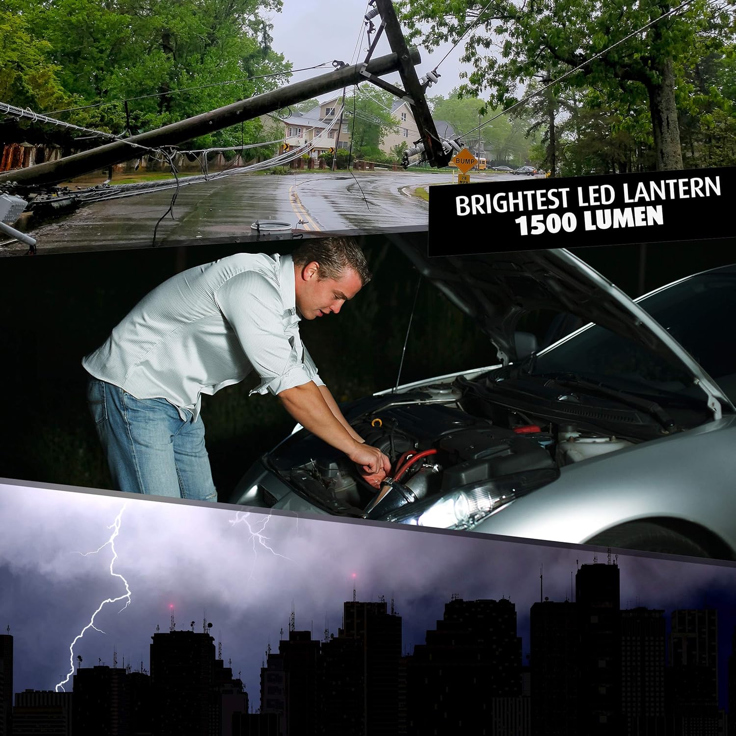 Blazin' Sun 1500 Lumen | Led Lanterns Battery Operated | Hurricane, Emergency, Storm, Power Outage Light | 200 Hour Runtime (Teal) - - 