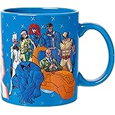 Silver Buffalo Marvel X-Men Ceramic Mug Featuring Professor X, Wolverine, Cyclops, Jean Grey, Rouge, Beast, and Storm, 20 Ounces