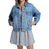 EG CHRIS G Women's Denim Jacket Loose Relaxed Fit with Pocket Trucker Jean Jacket Coats