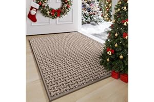 YDKGL Door Mat 24"x35", Dirt Resistant and Absorbent, Non-Slip Rubber Backing Floor Mats, Easy Clean Low-Profile Doormat for Entryway, Front Door, Inside Entrance, Brown