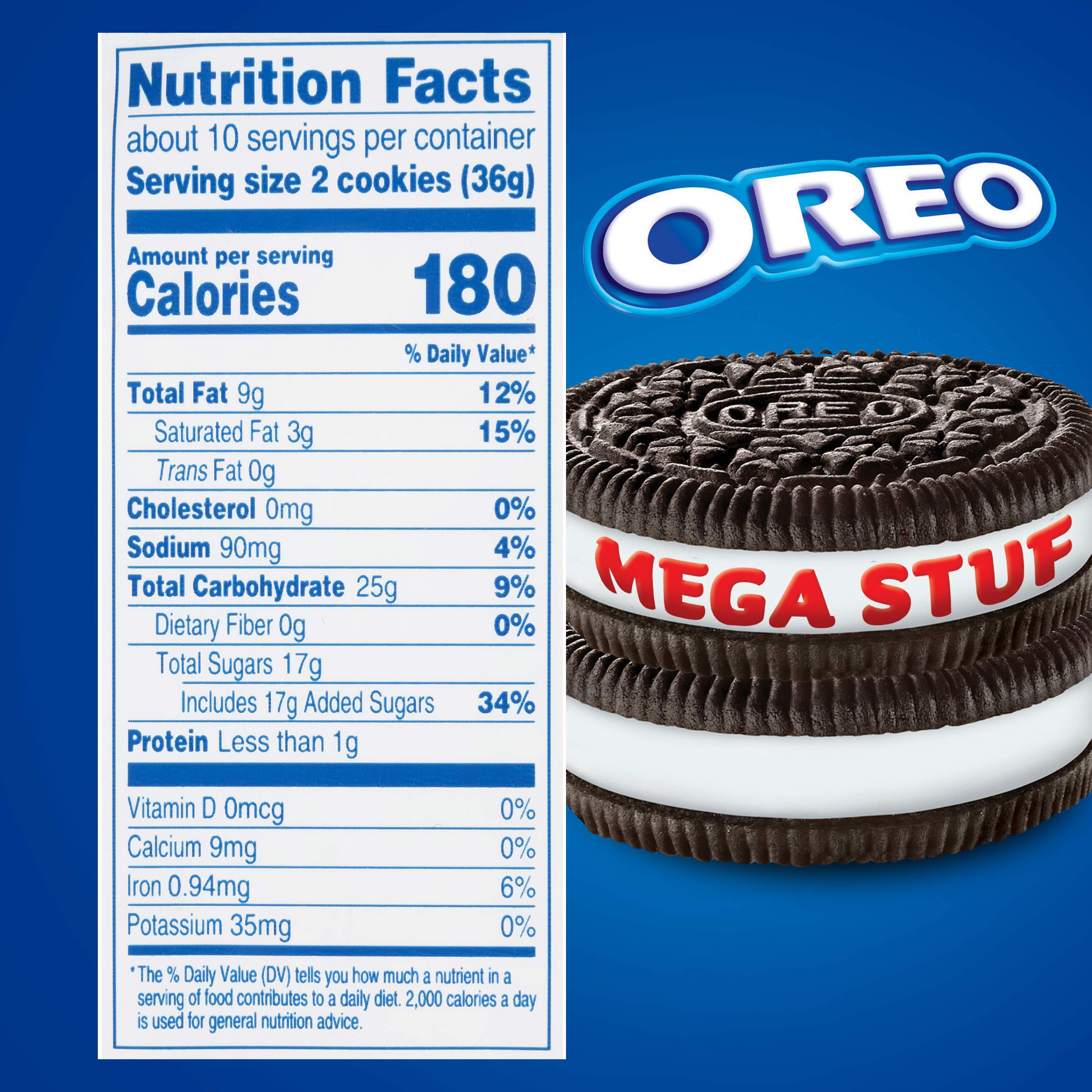 OREO Mega Stuf Chocolate Sandwich Cookies, 13.2 oz Buy Online in UAE