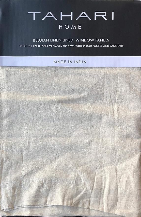 Amazon Com Tahari Home 100 Belgian Linen Lined Beige Ecru Window