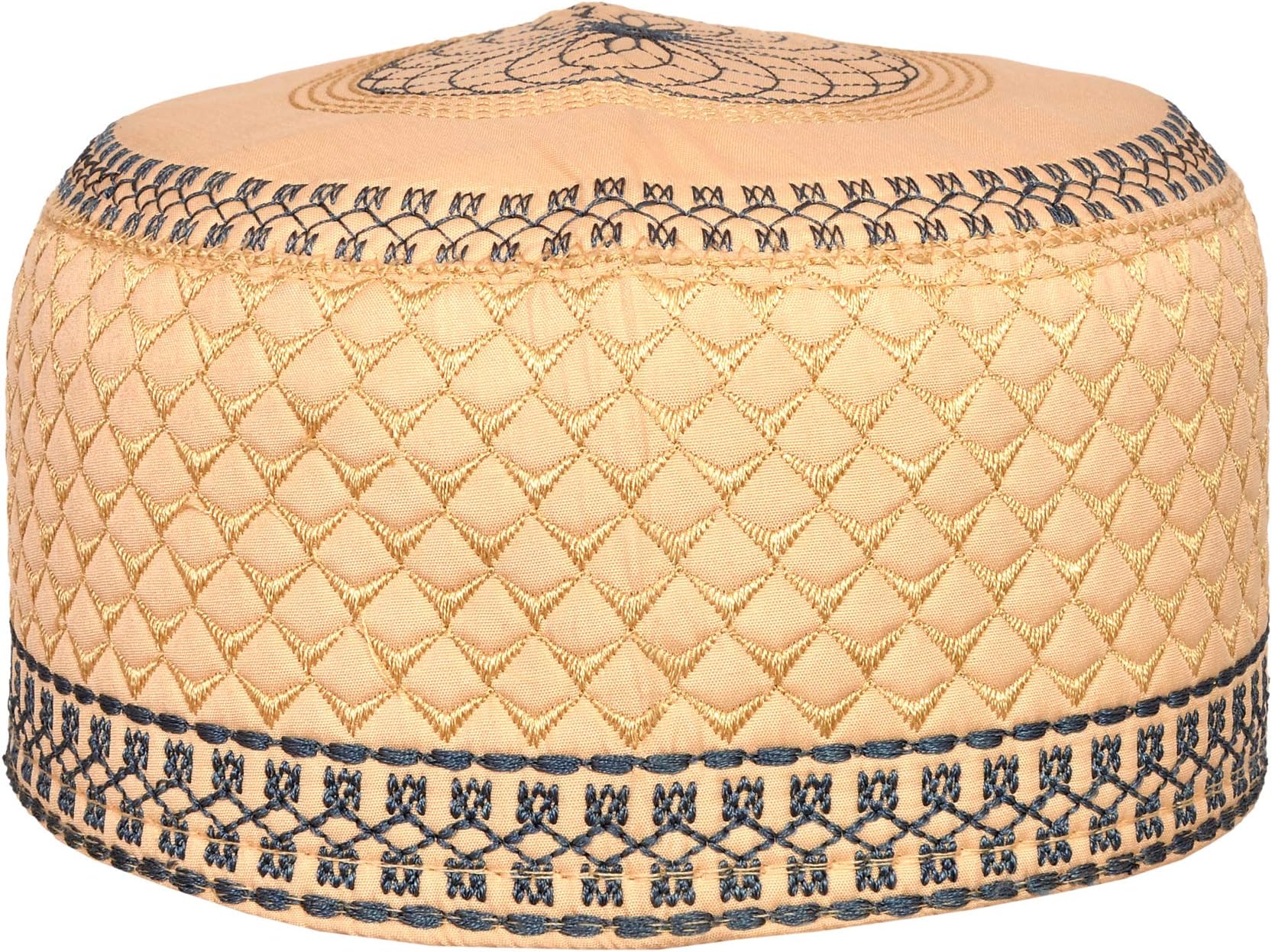 Islamic Cap Beanies Cotton Skull Cap Kufi Beanie Hat 21 Inches Size Cream