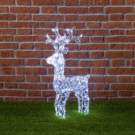 Immagini Luminose Natale.Renna Con Cristalli 100 Led Bianco Freddo H70 Cm Renne Luminose Per Esterno Decorazioni Di Natale Luci Natalizie Figure Luminose Xmasking Amazon It Casa E Cucina