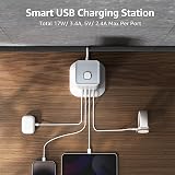 hotimy 12 Way Tower Extension Lead with USB Ports 4 USB 2A-C 3250W 13A view 4