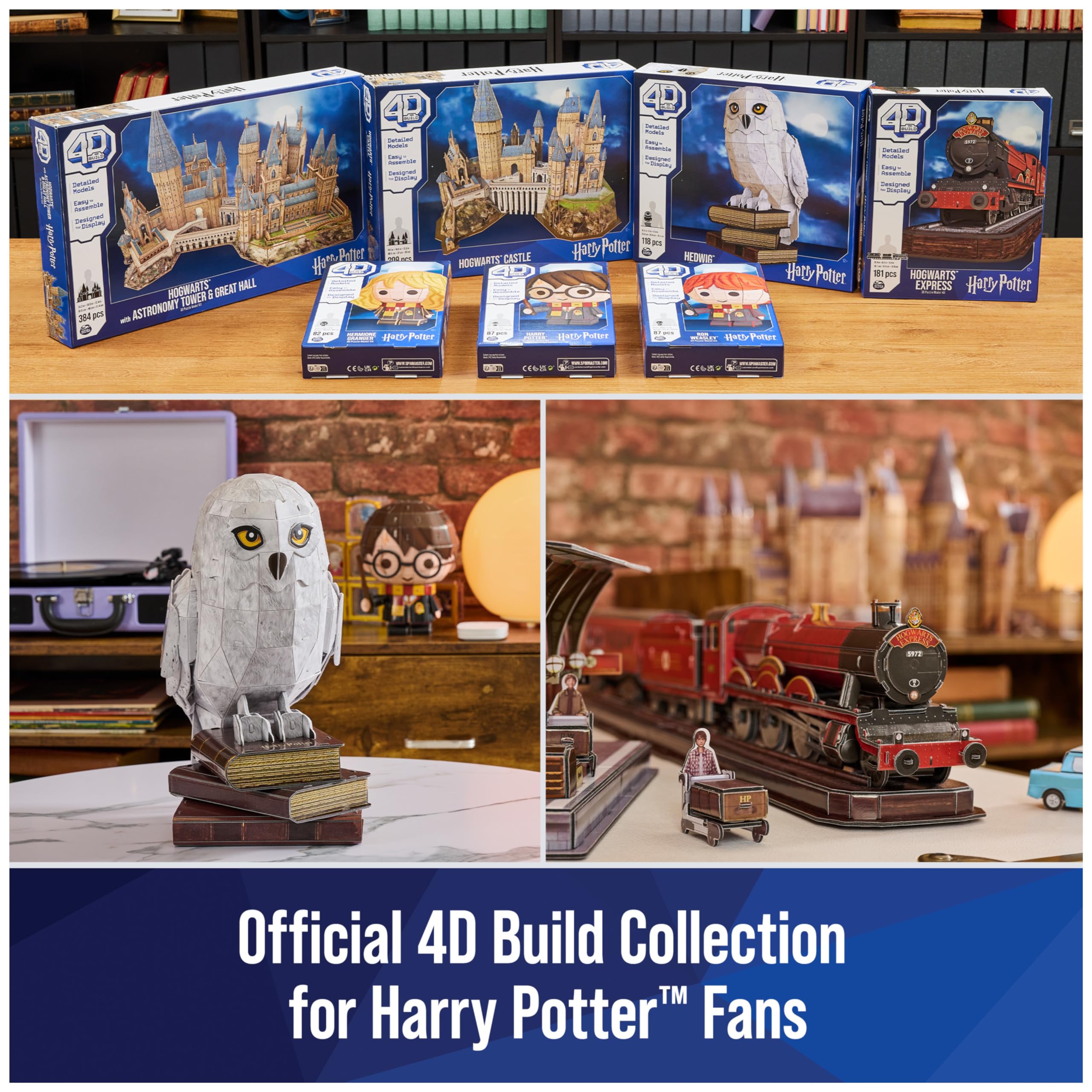 4D Build, Harry Potter Hogwarts Castle 3D Puzzle Model Kit 209 Pcs | Harry Potter Gifts Desk Decor | Building Toys | 3D Puzzles for Adults & Teens 12+
