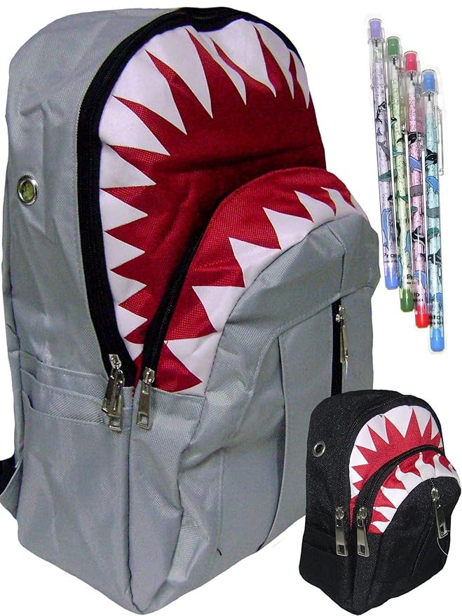 Unisex Shark Gray Backpack and Case Bonus Mechanical
