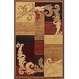 Home Dynamix Catalina Pierre Contemporary Scroll Area Rug, Brown/Red, 5'3"x7'2"