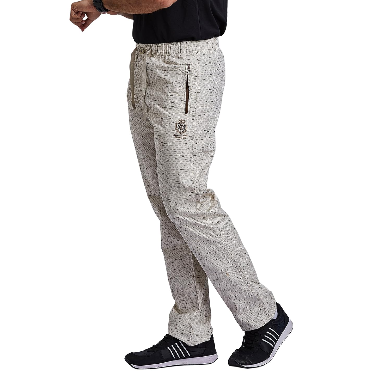 beevee mens beige elasticated pyjamas with drawstring